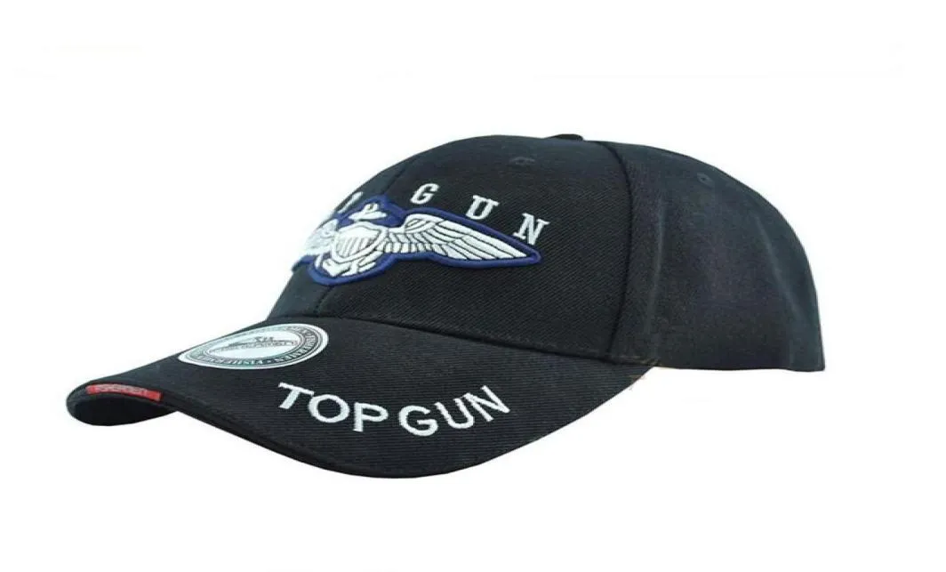 Top Gun Fashion Sport Baseball ذروتها قبعة في الهواء الطلق سفر شمس القبعة الأسود تان 4729082