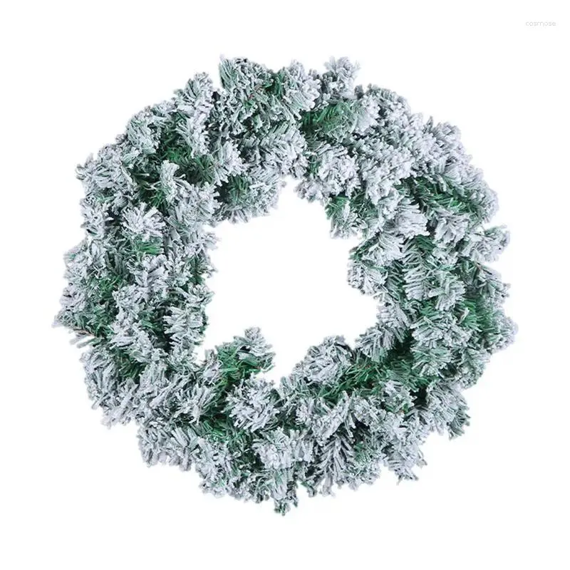 Fleurs décoratives couronnes de Noël pour porte d'entrée artificielle blanche enneigée en neige intérieure de décoration de fêne de fête de porche