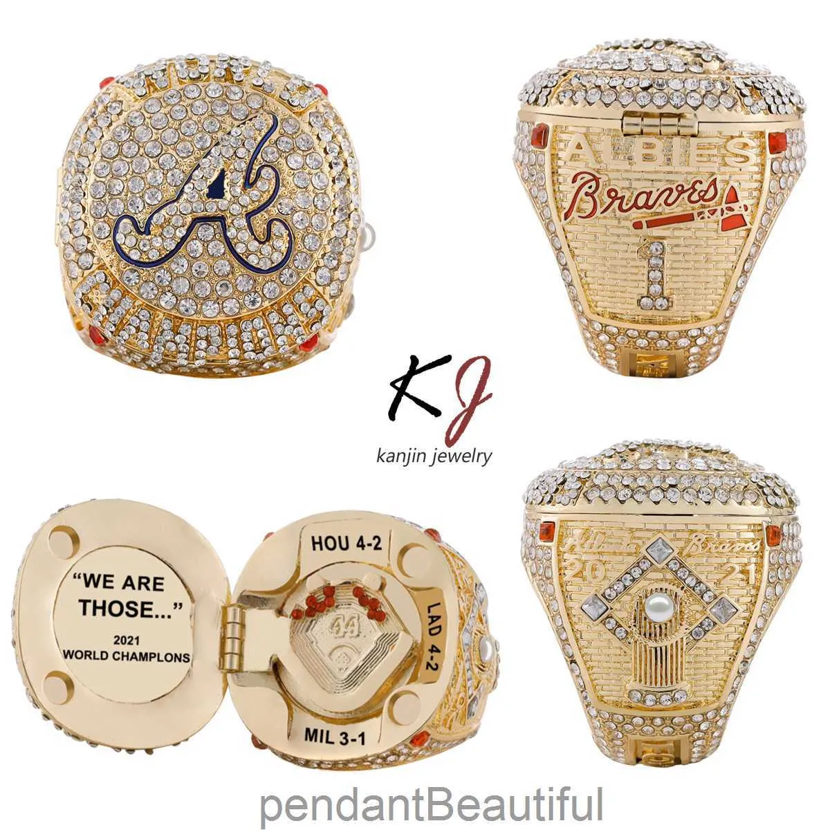 MLB Atlanta Warriors Champion Ring Mens World Baseball Championship Foldbara ringsmycken