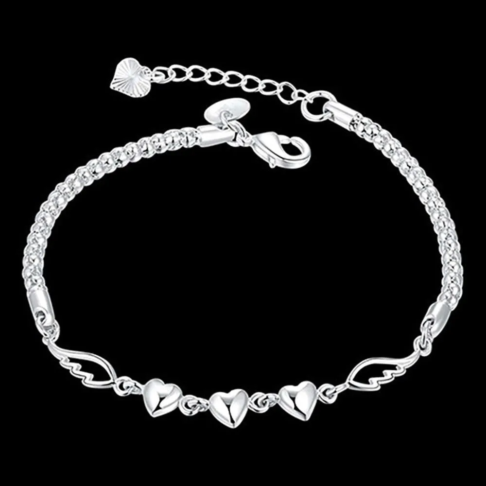 Fashionable New Jewelry Popular Peach Heart Angel Wings Simple Bracelet