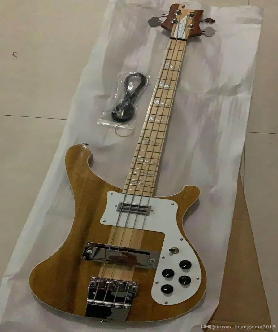 Ricken 4001 Zeldzame doorschijnende Walnut Vintage 4004 4003 4 String Electric Bass Guitar Neck THRU BOOD EEN PC NEK BODY 1812317893936