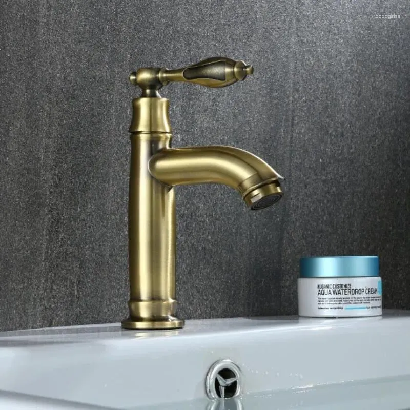 Rubinetti del lavandino da bagno rubinetto in ottone singolo mixer freddo tap torneira do banheiro antico bronzo rifinito