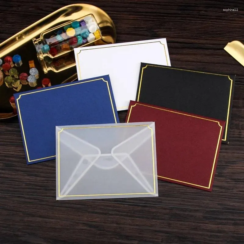 Presentförpackning 100 st/lot mini papper kuvert bankkort/VIP -kortförpackningar kuvert 10x7,5 cm små förvaringspåsar retro smycken