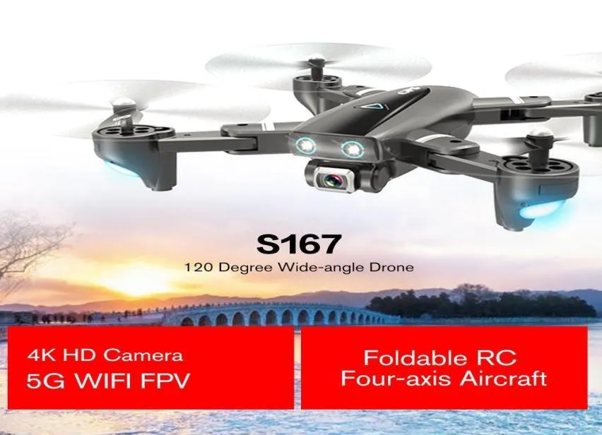 S167 5G WIFI FPV RCドローン4K HDカメラWideangleドローンGPSポジショニングドローン折りたたみrc foraxis aircraft6903490