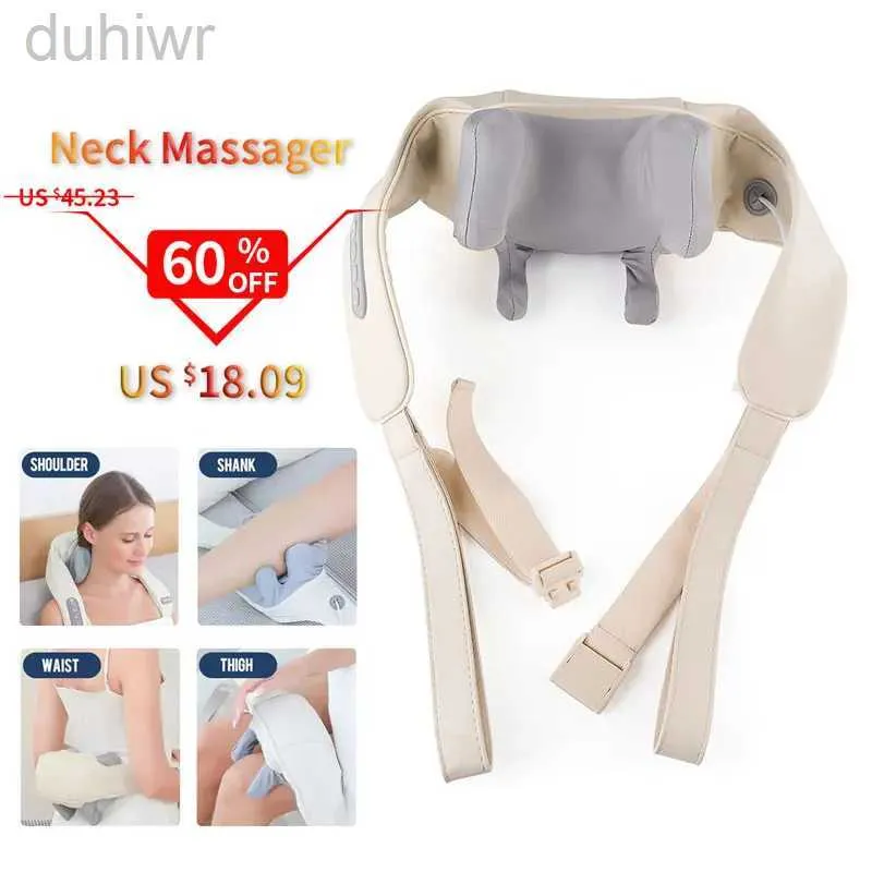 Masseur corporel complet châle de massage cervical sans fil corpore du corps de la jambe de la jambe et du dossier de massage profond de la machine de massage trapèze muscle oreiller 240407