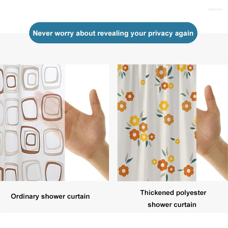 Shower Curtains Printed Curtain For Bathroom Waterproof Thickened Polyester Multi-Size Accessories