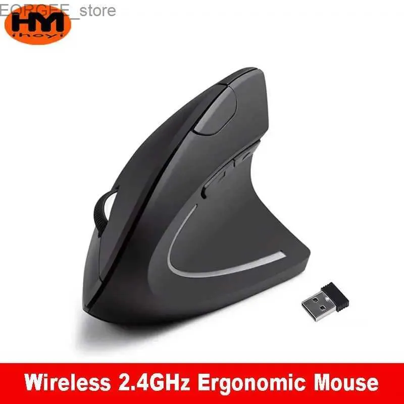 Myszy pionowo ergonomicznie zaprojektowane 2,4 GHz bezprzewodowa mysz optyczna z regulowaną DPI 800/1200/1600 6 przycisków Y240407