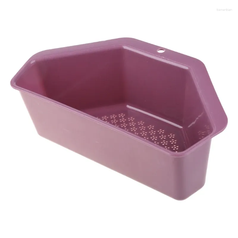 Cuisine Storage Plastique Évier triangulaire Casqueur Drain Fruit Panier de légumes Panier de légumes avec sursis d'aspiration