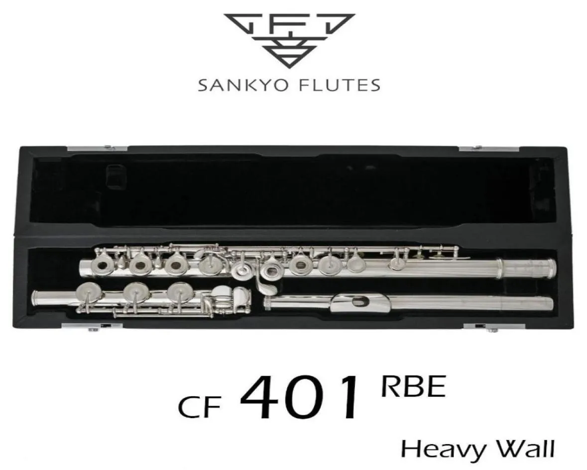 Professional Sankyo CF401 Flute Etude EキースプリットシルバーメッキフルートCトーン17ホールオープンオフセットGコピー9083984