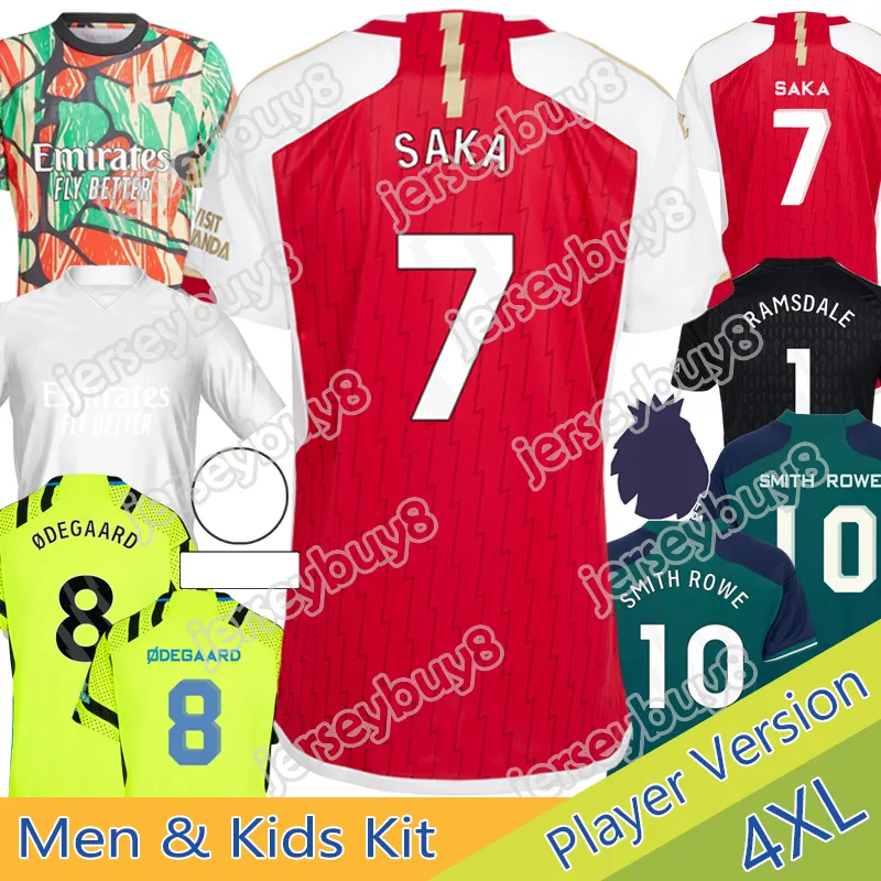 23 24 25 SAKA RICE Home Away Third Soccer Jersey Whiteout Special Kid Kit 2024 Men Football Goalkeeper Shirt Train Women G.JESUS HAVERTZ ODEGAARD WHITE MARTINELLI Hot