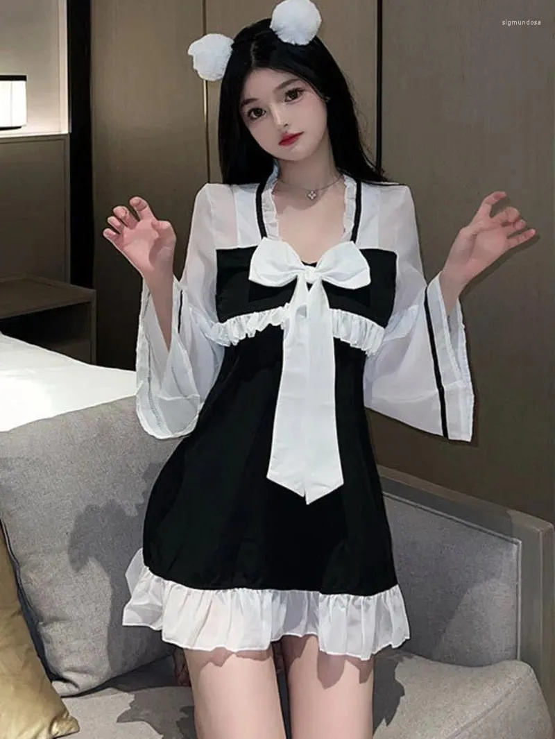 Robes de fête Sweet Fashion Mini robe petite poitrine sexy lingerie Maid Uniforme séduisant élégant 2024 Japon JGR3