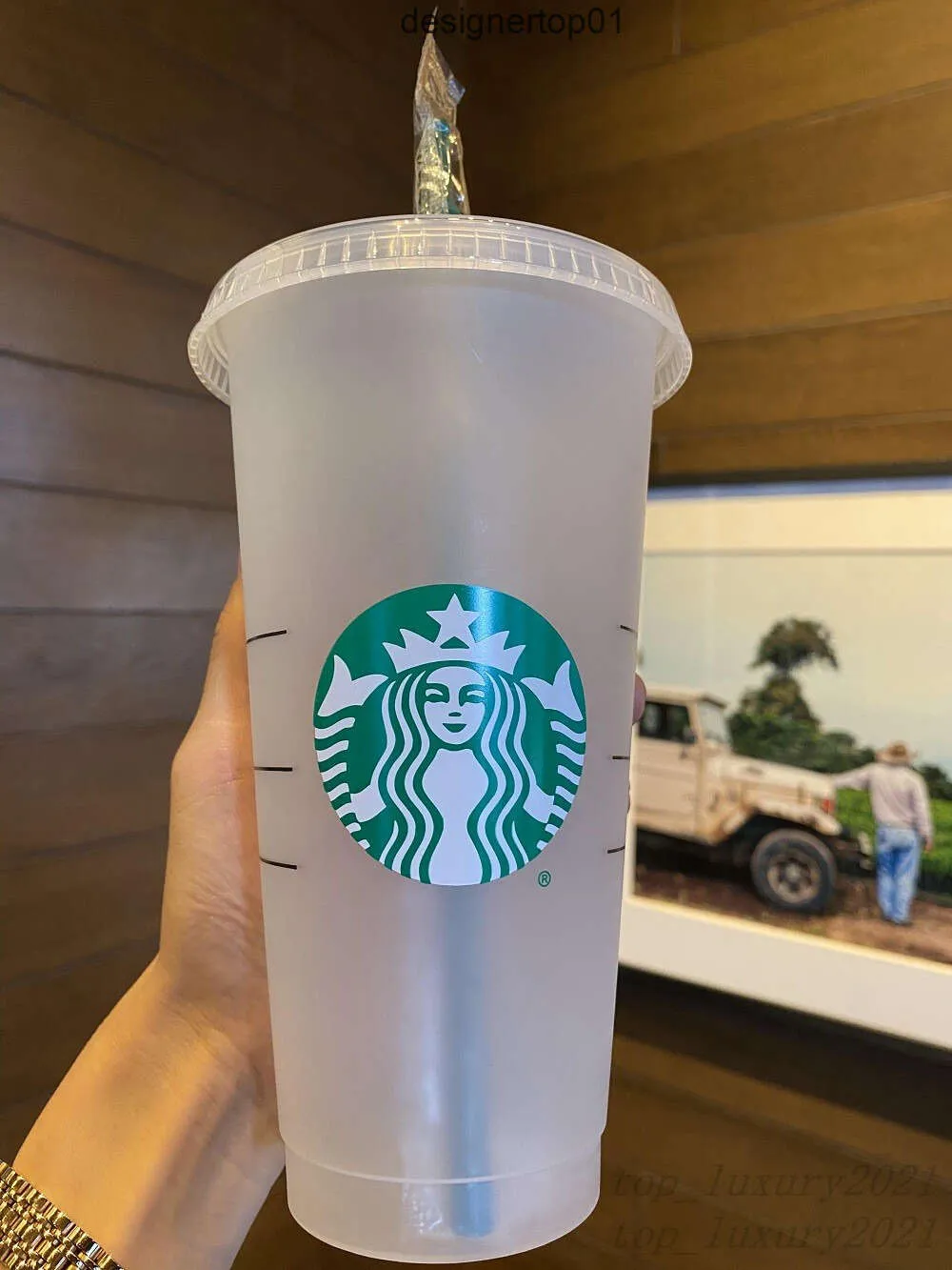 Stanleness sirène déesse Starbucks 24oz / 710 ml de tasses en plastique Tobus