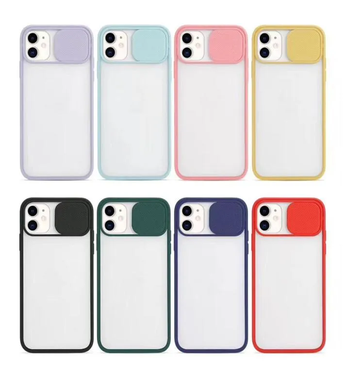 Caixa de proteção à câmera de porta deslizante para iPhone 12 min 11 Pro Max Ultrathin Frosted Phone capa para iPhone XR XS 8Plus Funda5454433