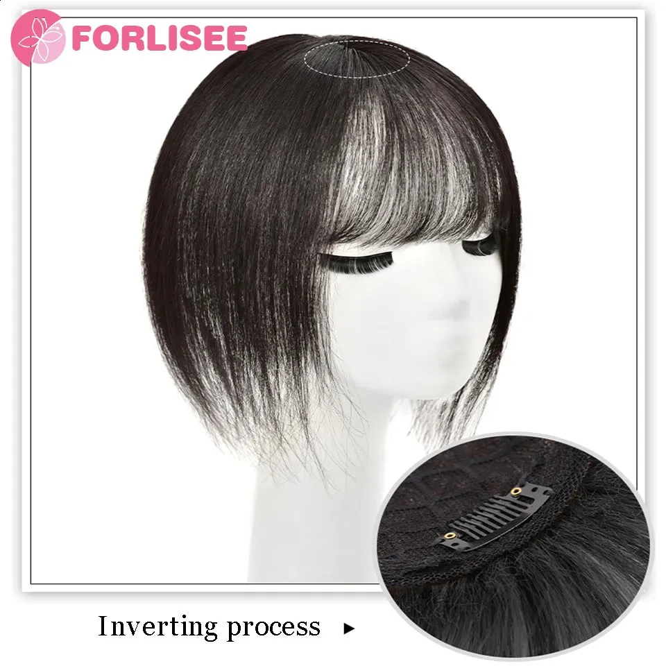 Forlisee Womens Wig Pige Womens Hair Piece 3D French Bangs自然にふわふわした軽量で、白い髪をシームレスに覆う240403