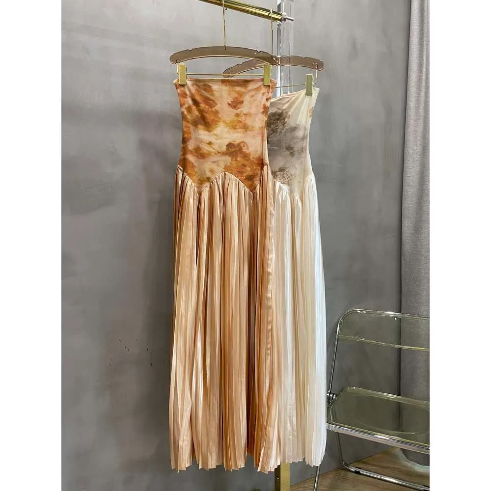 2024 Frauenkleidung Maxi Touch trägerloses Kleid Frühling Sommer New407