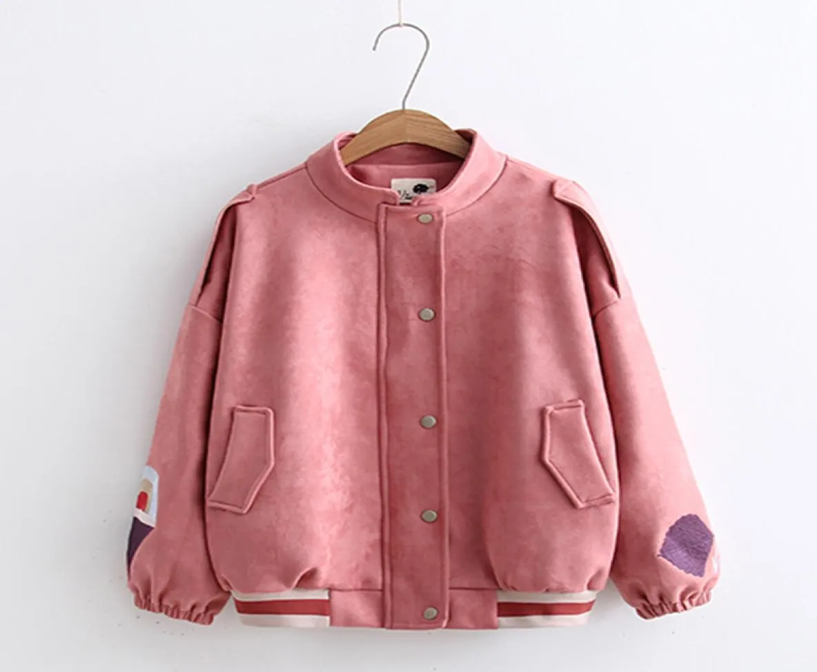 Roupas infantis Outwear Pink Jackets Student Girls Fashion Corduroy Hooded4690309