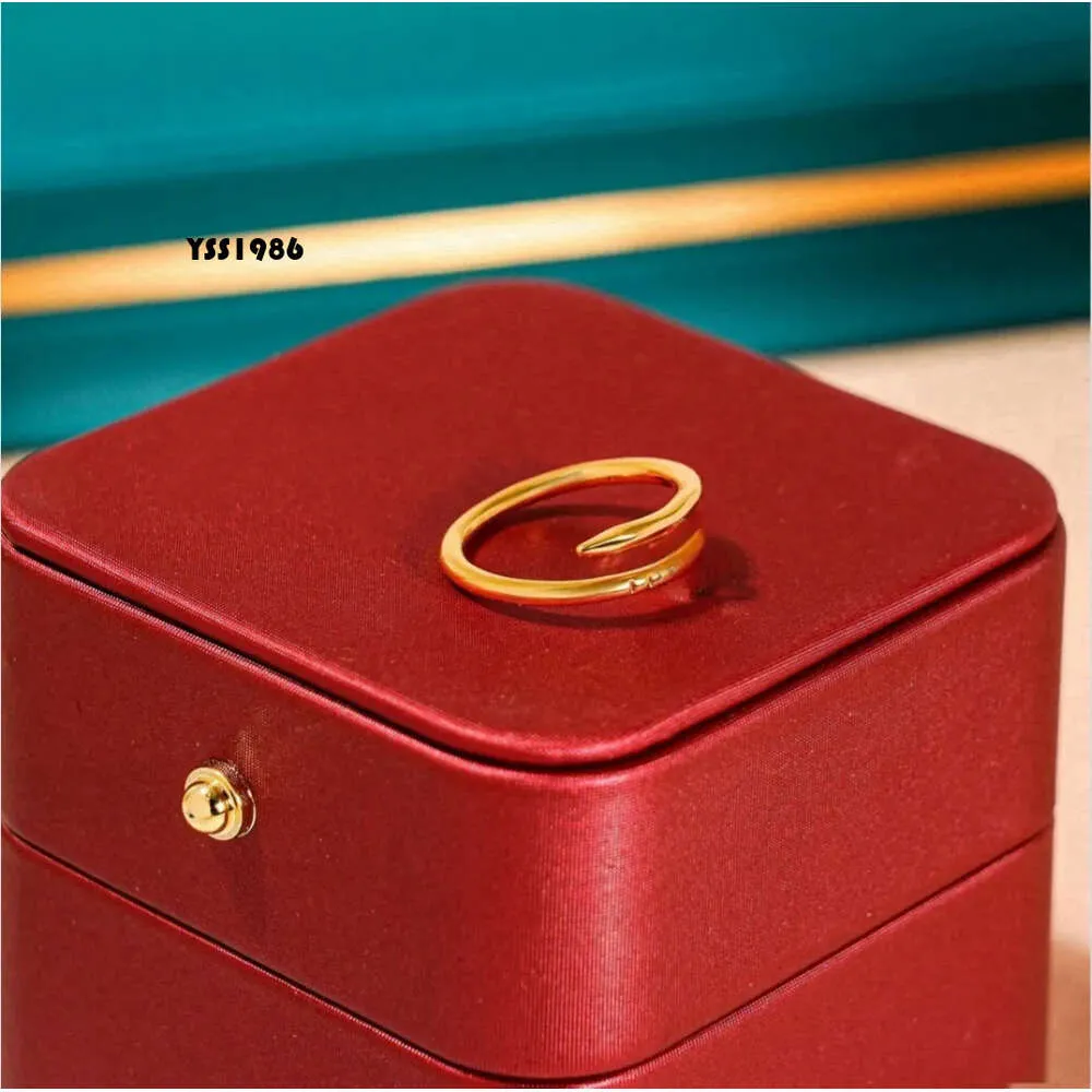 Klasyczny projektant paznokci moda unisex mankiet para briewek złoty pierścionek biżuteria walentynkowa prezent