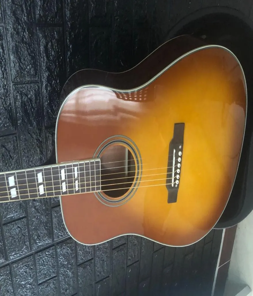 A abete solido Top 41 pollici ronzante Sunburst vintage Sunburt Electric Guitar Split Parallelogrogramma Inlay Pinataia rossa Fishman PI2943815