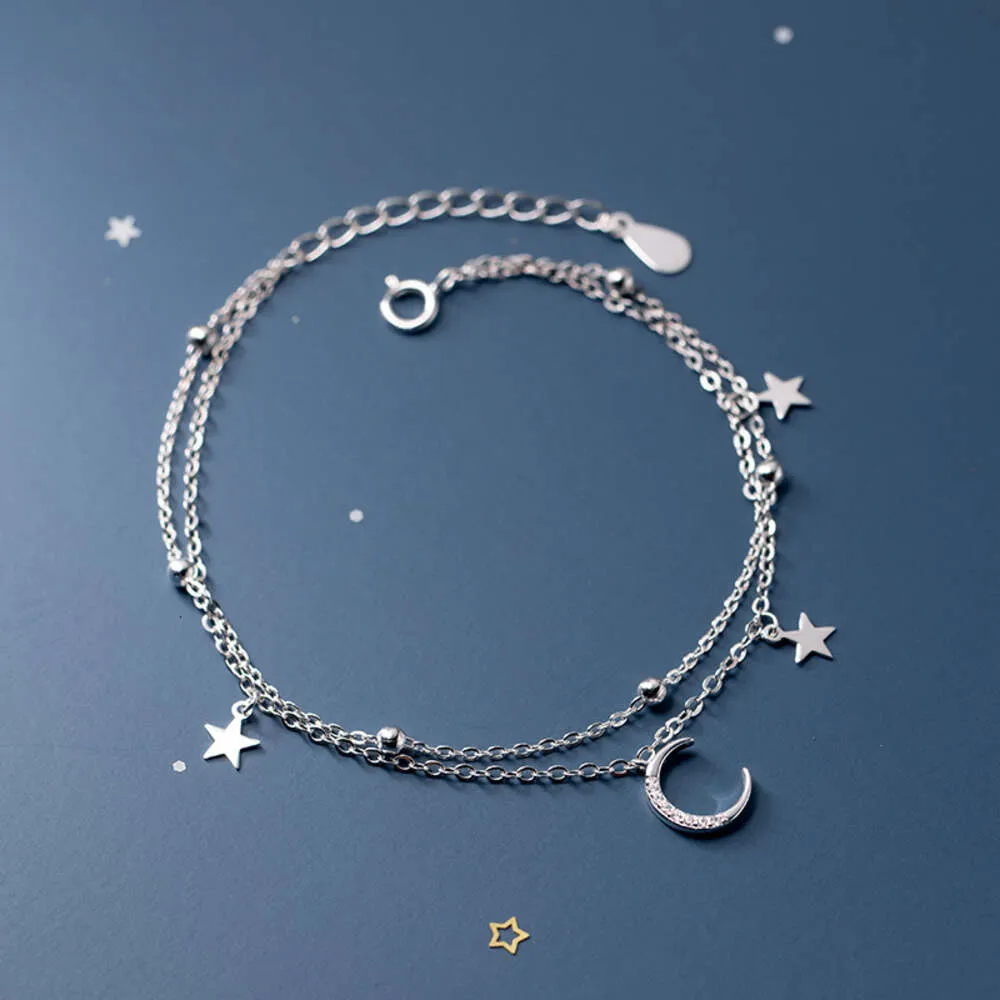 Bracelet de lune à double couche Sweet Star pour les séries de forêts féminines, style frais et diamant, artisanat d'été