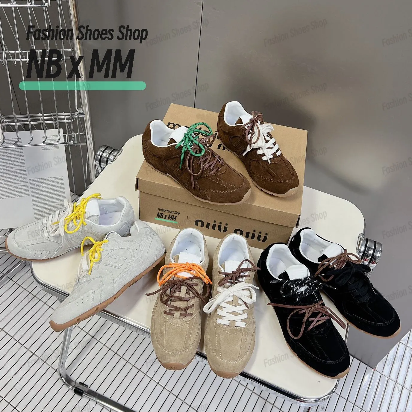 Excellent Quality MIUI Casual Sneakers shoes Co branded shoes Popular shoes Denim fabric Leather Suede Two Layer suede Unisex shoes