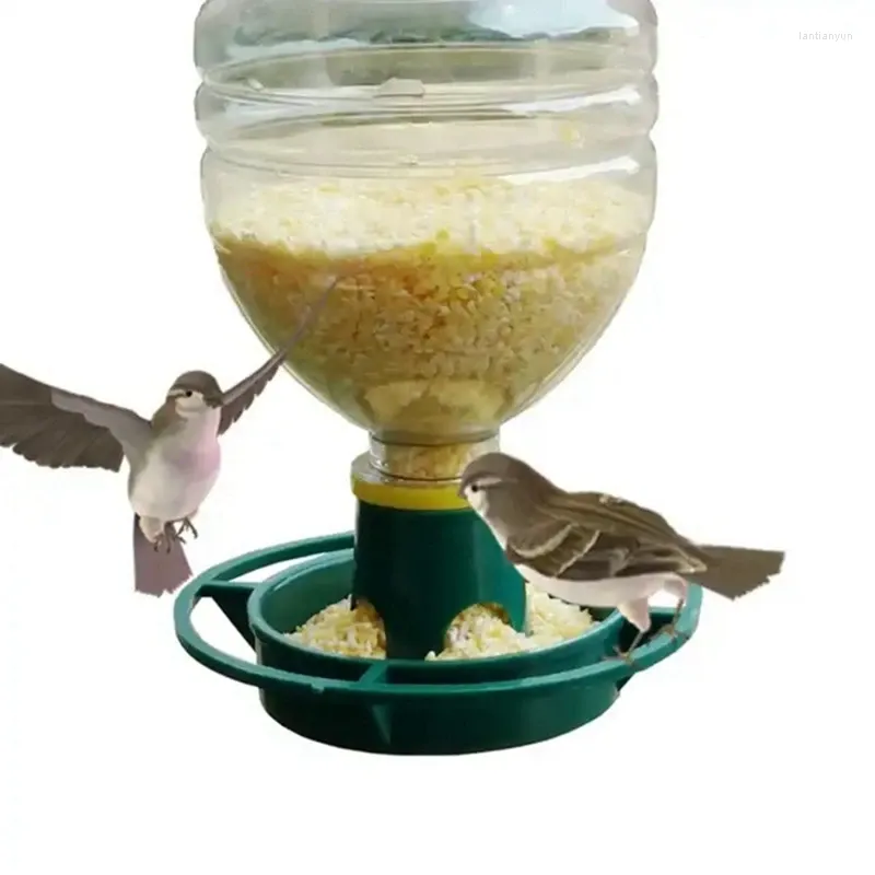 Other Bird Supplies 4 Piece Outdoor Feeder Automatic Hanging Feed Bowl Plastic For Parrot Pigeon Pet Indoor Bottle Mouth Docking
