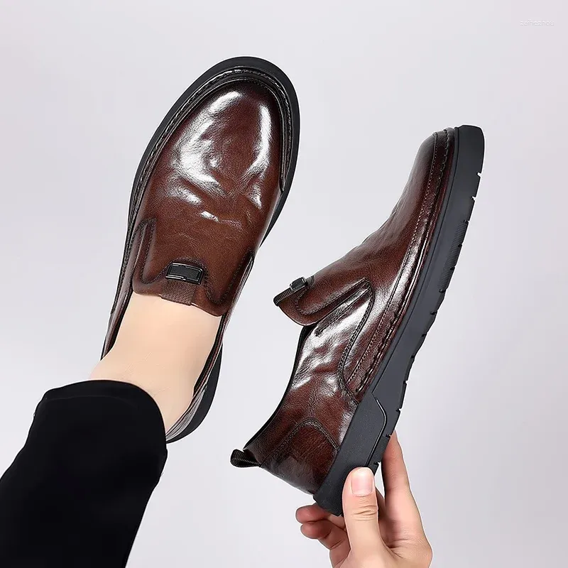 Casual Shoes Social Business Leather Shoe Formal Lofers For Men Versatile Slip On High Quality Male Driving