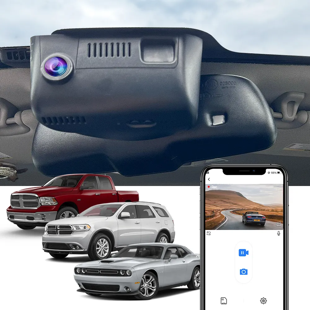 DASH CAM CAR DVR для Dodge Ram 1500 2500 3500 4500 (4th Gen) 2013-2018/ Challenger 2015-2023/ Durango 2014-2020 Honsoee Dashcam 4K