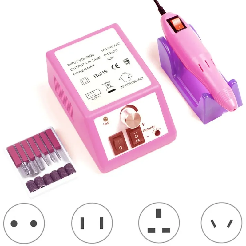 Macchina per trapano a manicure professionale set per trapano elettrico per trapano per unghie gel gel gel rimozione strumento polacco per il tornio