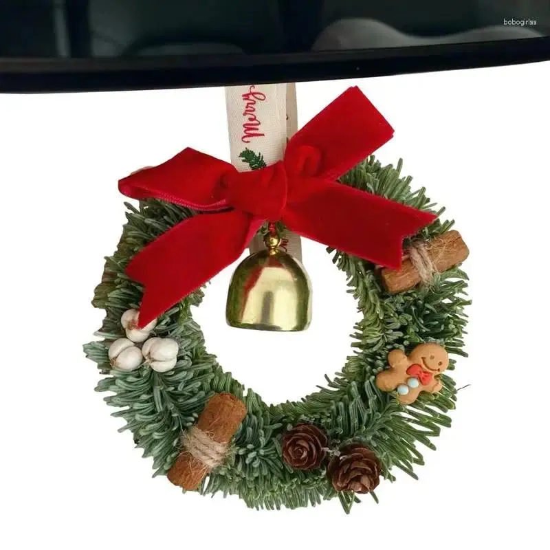 Decorative Flowers Car Mini Wreath Festive Bell For Christmas Atmosphere Front Door Ornaments Trees Walls Doors Window