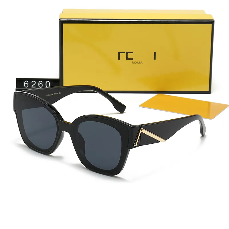 óculos de sol da moda, óculos de sol para mulheres, moda de alta qualidade de luxo de alta qualidade, adequados para viagens de praia de férias de férias de viagem 6260 com caixa