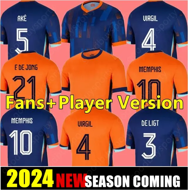 2425 Jong Virgil Memphis Soccer Jerseys Ake de Ligt Xavi Dumfries Bergvijn koszula 2024 Klaassen Blind de Ligt Kit Kit Football Koszulka