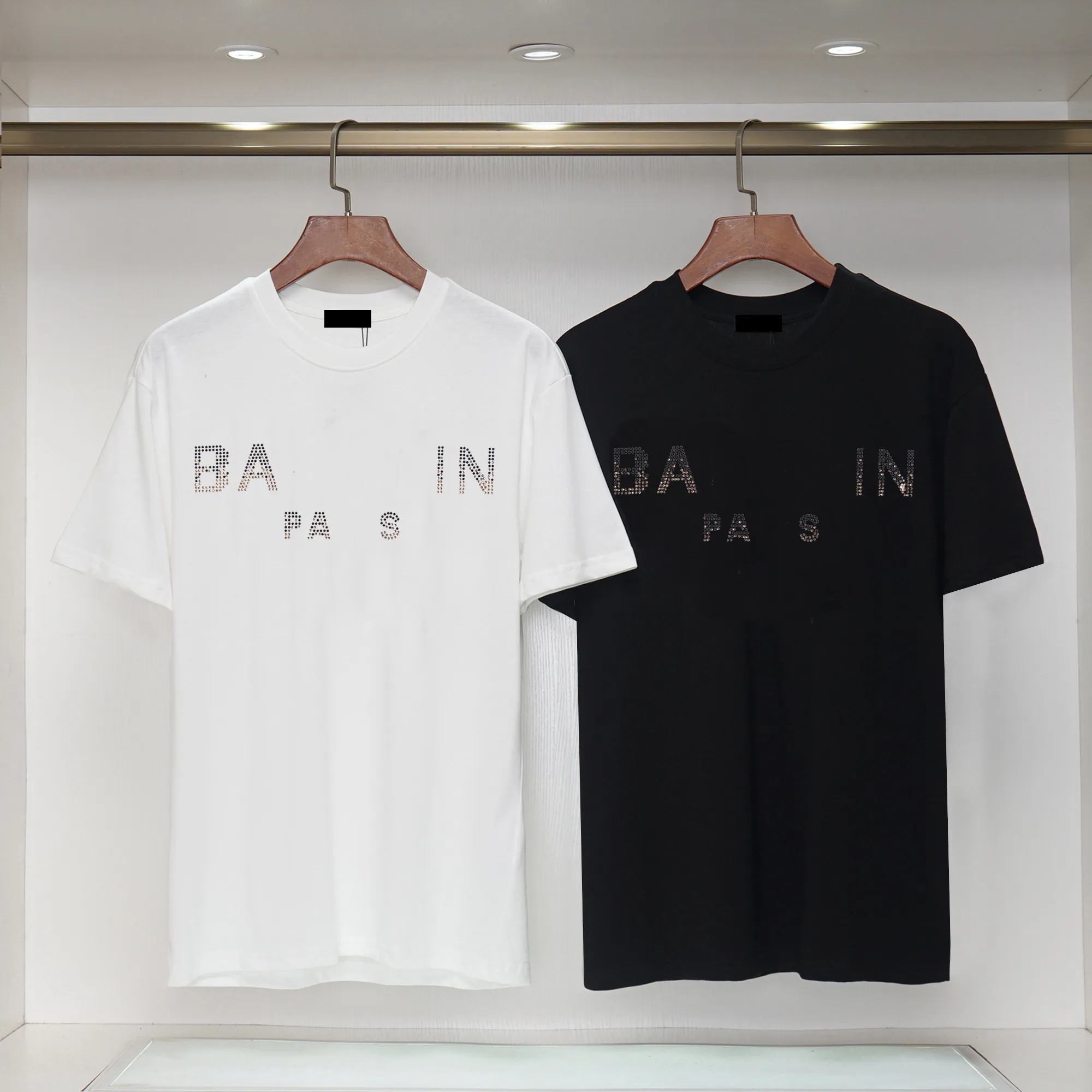 Herrendesigner Fashion T-Shirt Schwarz-Weiß Kurzarm Luxusbrief Grafisches T-Shirt