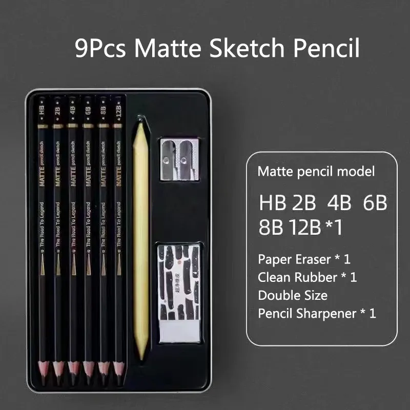 Crayons 9pcs sketch mat