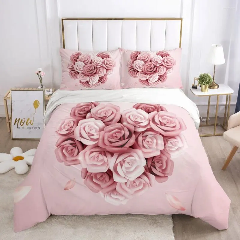 Постилочные наборы 3D -кровать льняная набор цветочных дизайнера пуховой крышки одеяла одеяла