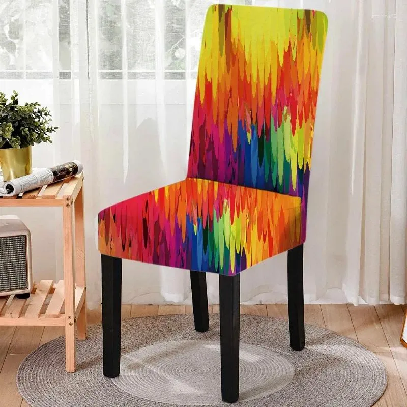 Krzesło Covery kolorowy wzór 3D Cover Kitchen Spandex Pandex odporny na jadalnię domina zdejmowana dekoracje pokoju siedziska