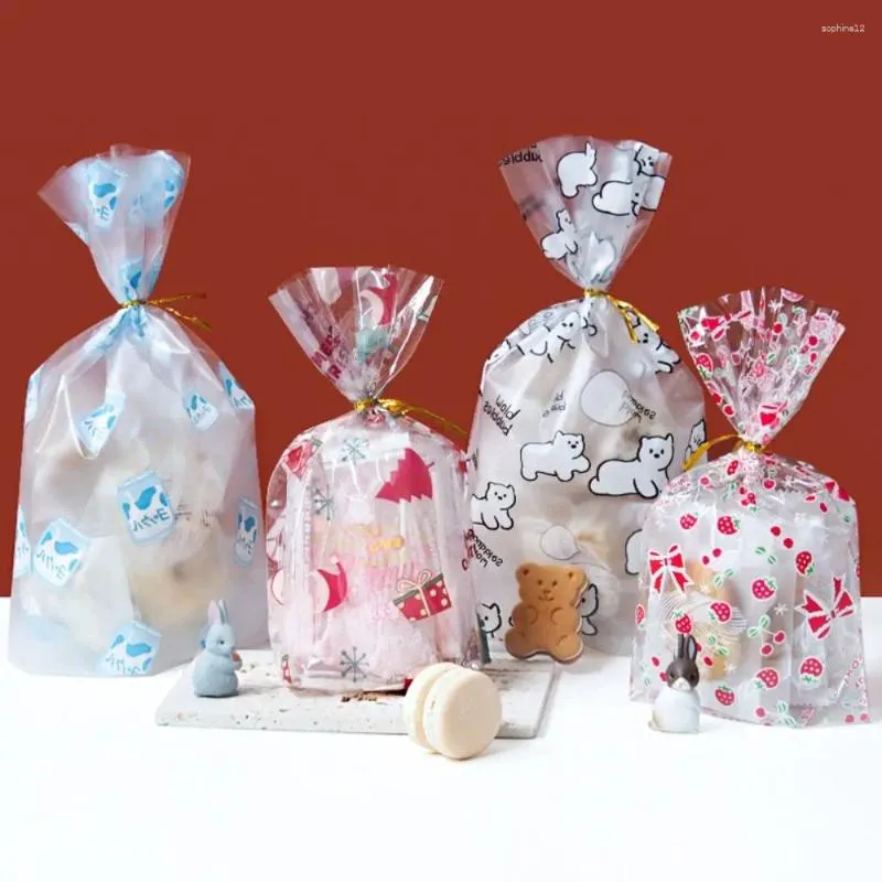 Geschenkverpackung Verpackung Pocket Bakery Beutel Zubehör Geburtstagsfeier 50pcs Süßigkeitenbeutel mit Drahtbindungen Cookies Snack Popcorn Keks