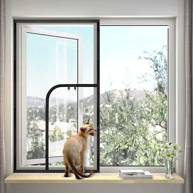 Caligrafia La trasmissione ad alta luce con la rete della finestra dello schermo invisibile con cerniera può impedire agli insetti e ai gatti facili da installare