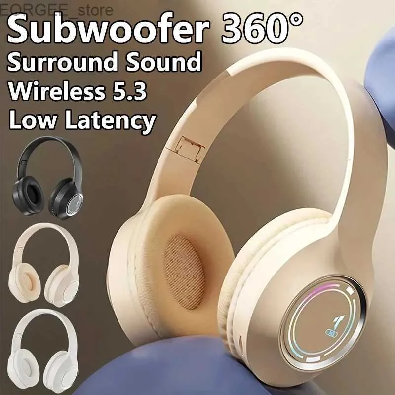 Słuchawki telefonu komórkowego 5.2 Cool M3 Zestaw słuchawkowy Bluetooth Słuchawki Składane świecące wstawienie karty Stereo Dźwięk Bateria ESPORTS