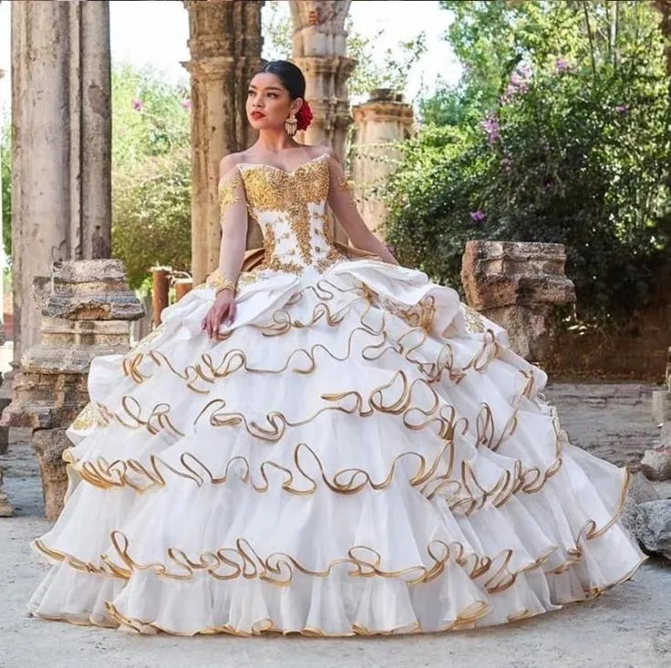صور حقيقية Charro Mexican Quinceanera Prom Dresses 2022 قبالة الكتف الحلو 15 اللباس Princesa Misquinceanos Party Dons2333127