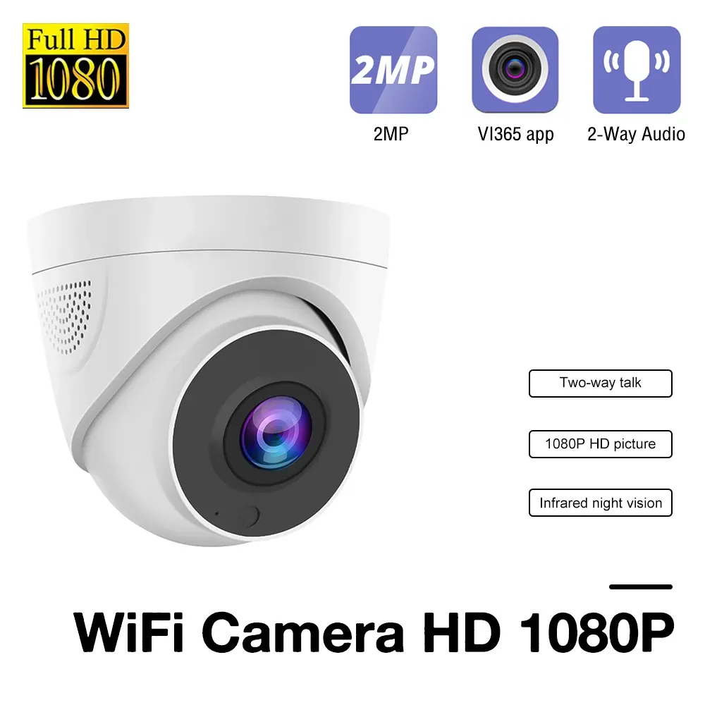 Intercomo Wi -Fi Wireless IP Camera 1080p HD Video Videoveillance Ir Night Vision Home Bidirecionados Audio Security 2,8mm Dome Camara com microfone