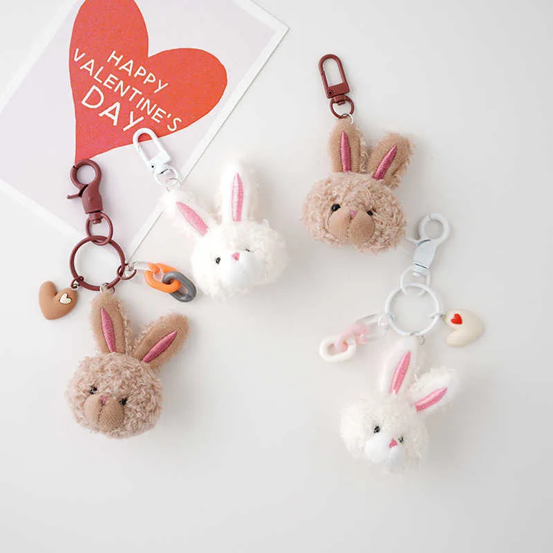 Keychains Lanyards Instagram Rabbit Cute Keychain Cartoon Doll Studentväska Pendant Plush Car Q240403