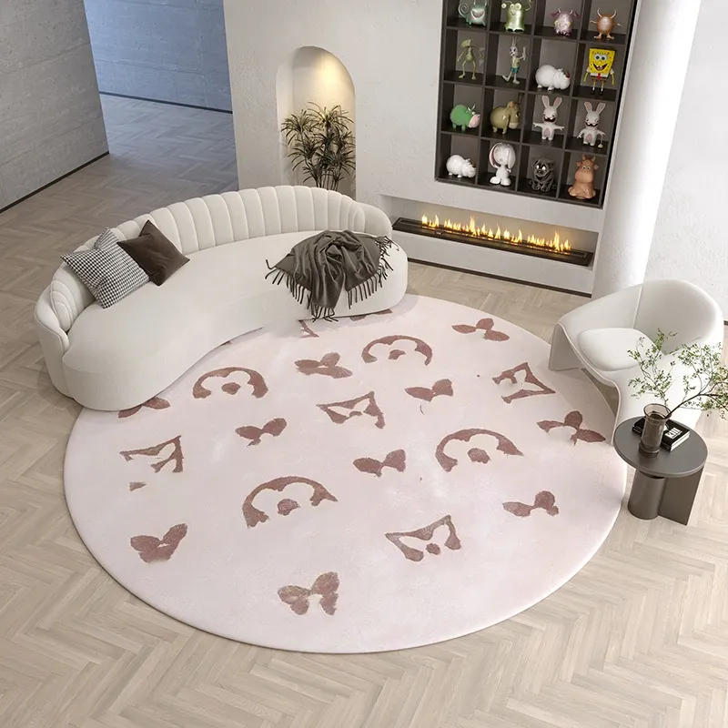 Niedrogi luksusowy styl kryształowy aksamitny dywan salon okrągły sofa stolik dywan dywan domowy