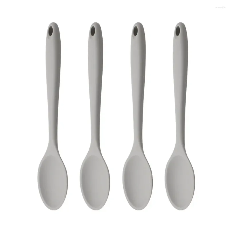 Colheres de 4 PCs Silicone Spoon Decoração de mel utensílios de cozinha Misturando suprimentos de gel de sílica antiaderente de café