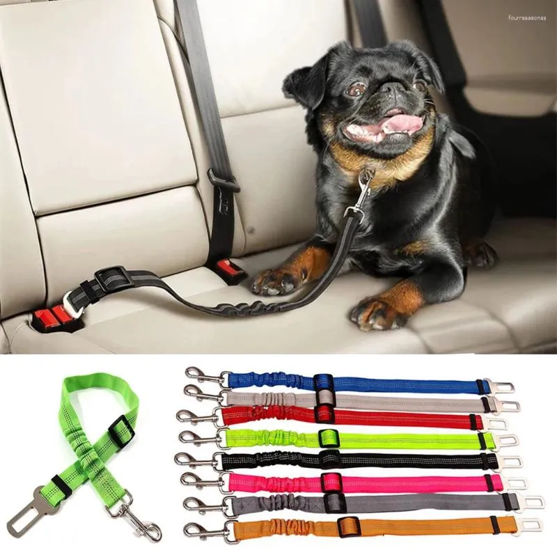 Colliers de chien Convèlement ceinture de sécurité des véhicules rétractables pour chiens Durable Réglable Couleur pure Pites Pites de sécurité Haussier à la mode