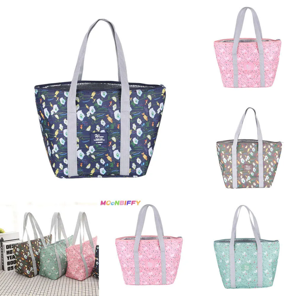 New Floral Printing Kids Thermal For Women Girls Portable Carry Tote Cooler Lunch Insulated Bag