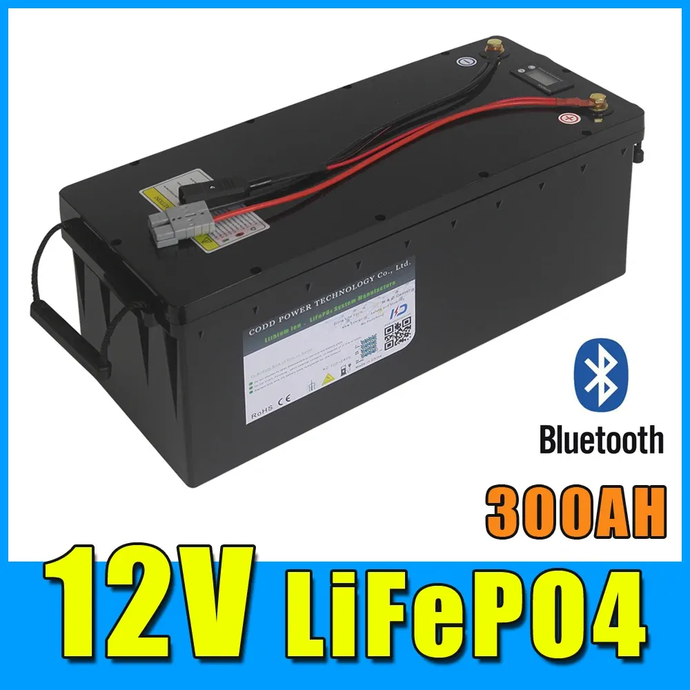 Polijsters 12V LifePo4 Bluetooth BMS 12.8V 300AH LITHIUM IRON FOSFAT Batteri RV Solar Storage Boat Yacht