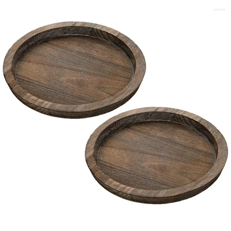 Candele JHD -2PCS Porta vassoio in legno rustico - Piccolo piatto decorativo in legno per tavolo da pranzo per la fattoria