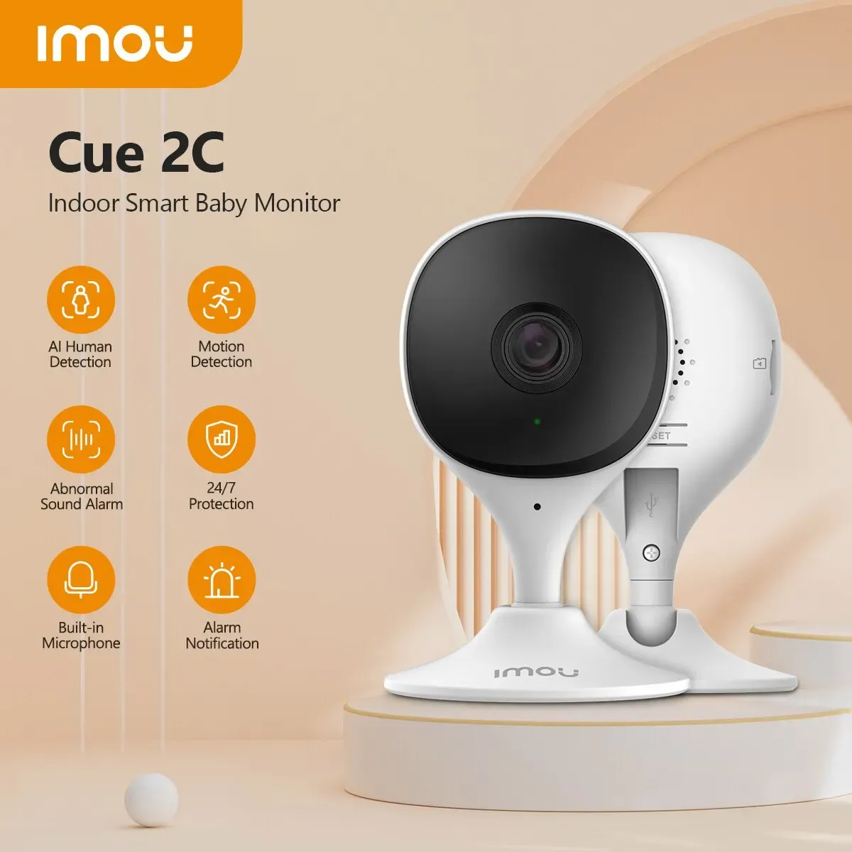 Telecamere iMou cue 2C 1080p Azione di sicurezza fotocamera interna Monito