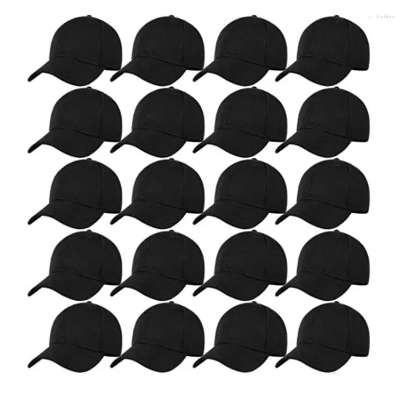 ボールキャップ20ピース空白野球帽を調整可能バックストラッププレーンカモフラージ帽子ユニセックスランニング