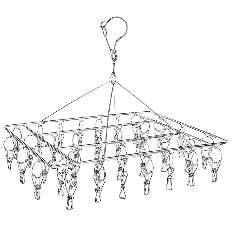 Organisationskvalitet Sock Torkhackar Tvätten Drip Hanger Rektangel med 30st Pinns Inomhus utomhuskläder hängande torktumlare Kläder